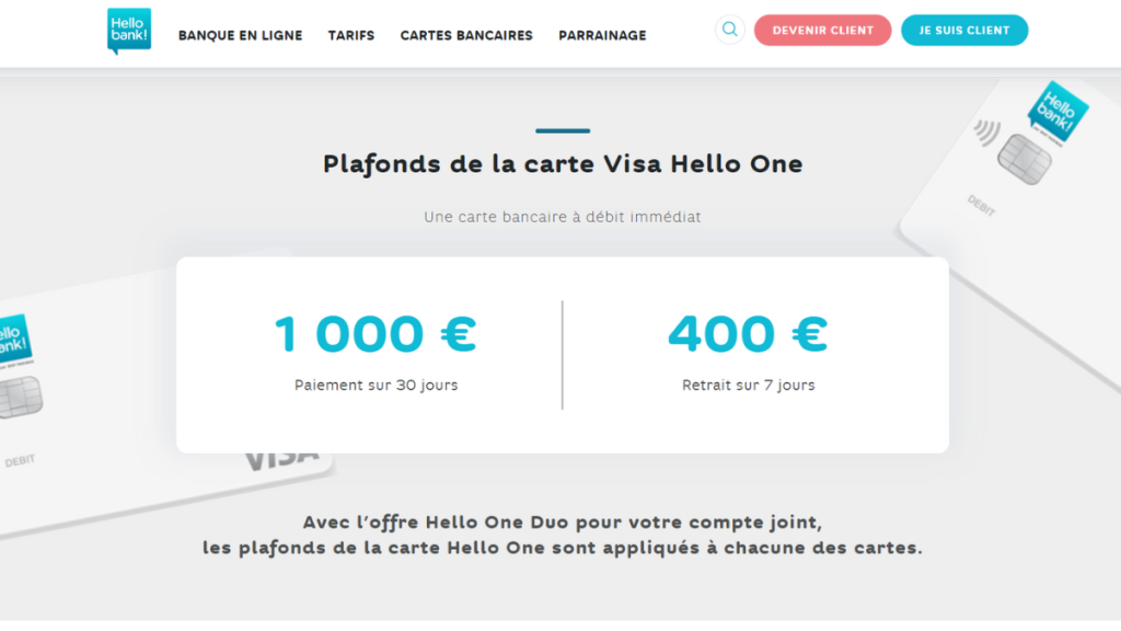 Carte Visa Hello One