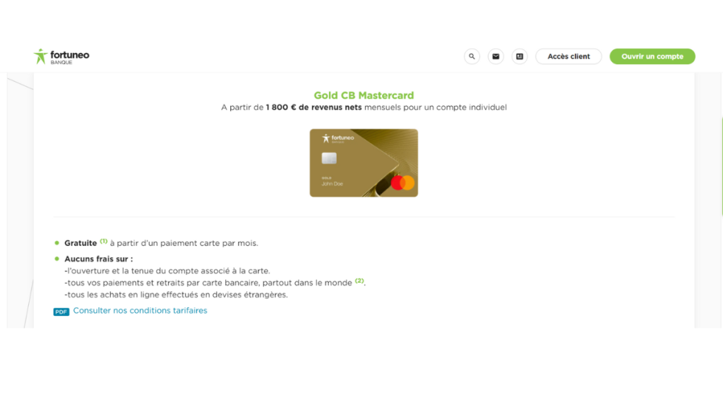 Fortuneo Gold Mastercard