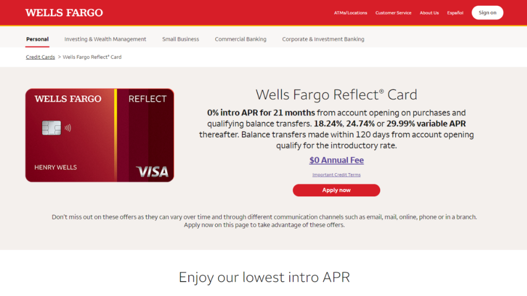 Wells Fargo Reflect® Card