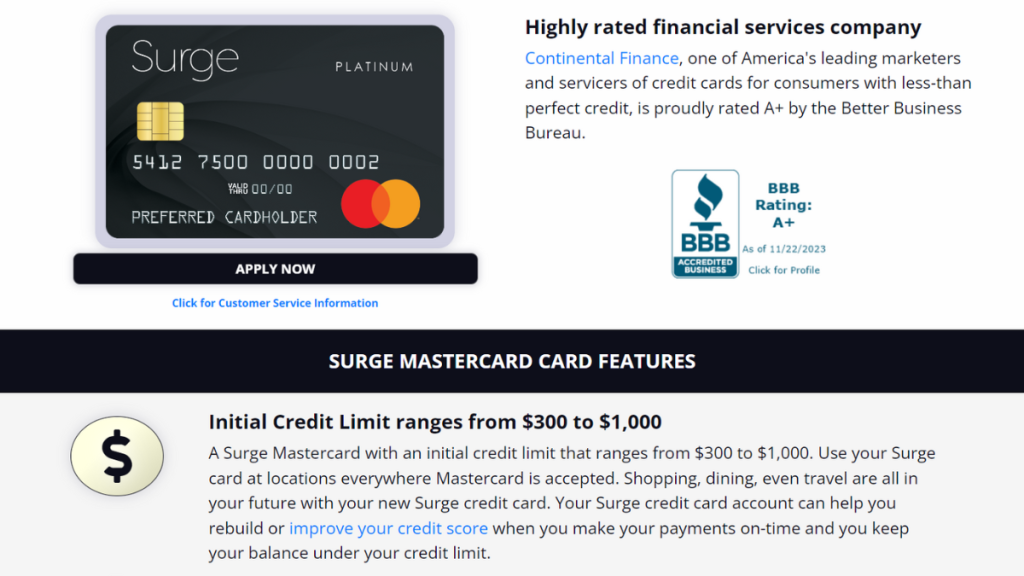 Surge® Platinum Mastercard®