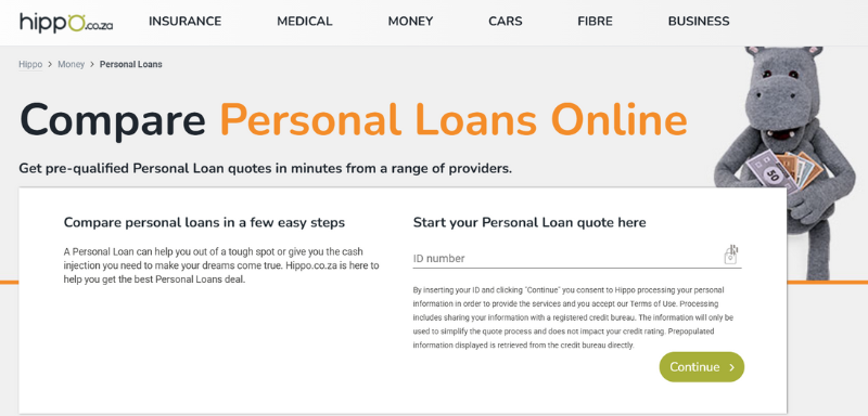 Hippo Loans website.